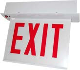 EXIT SIGN RECESSED EDGELIT, RED SINGLE SIDE